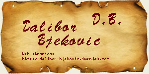 Dalibor Bjeković vizit kartica